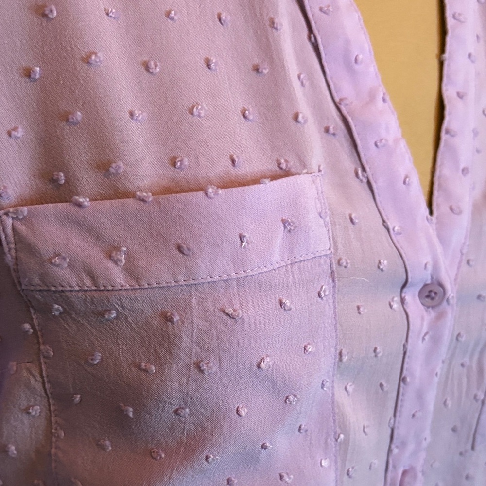Candie's Women’s Lavender Long-Sleeve Button-Up Blouse - Picture 3 of 11